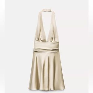 Zara satin halter dress